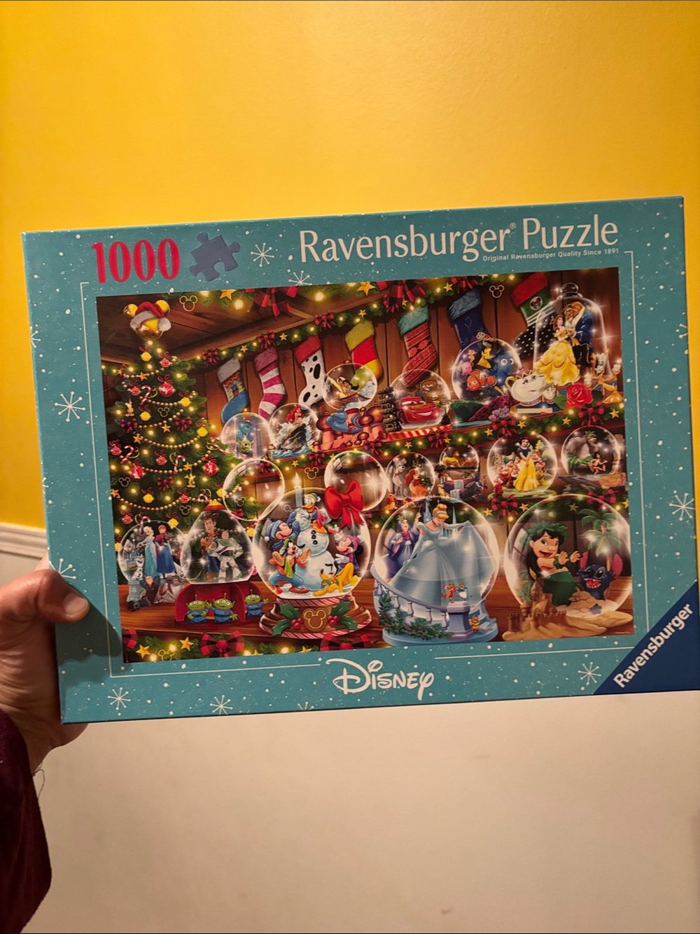 Ravensburger Disney 1000-Piece Holiday Snowglobes Puzzle - Teal Box